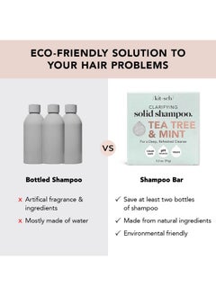 Kitsch Kitsch Tea Tree & Mint Anti-Dandruff Shampoo Bar - Vegan, Natural, Paraben & Sulfate Free | For Itchy Scalp & All Hair Types | Made in US, 3.2oz  - Image 4