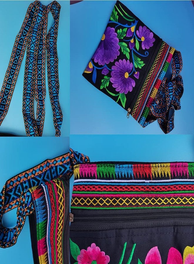 PHEVOS Hobo Crossbody Handbag for women, Hippie Shoulder Bags Purse Vintage Ethnic Tribal Embroidered Boho Hippie for Ladies - Image 4