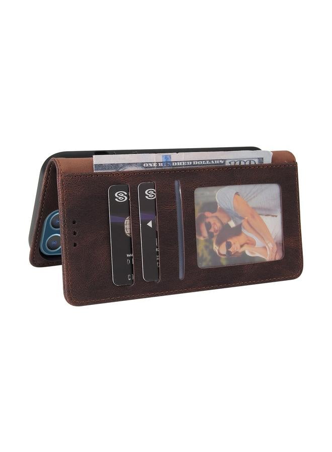 S-TOP Case For iPhone 13 Pro Simple Suction Closure Horizontal Flip Leather Case with Holder & Card Slot & Wallet - Image 5