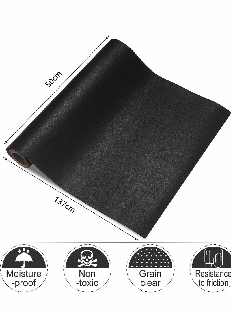 Generic Sofa Leather Repair Patches 50 X 137 cm Large Self Adhesive Decorative Tape DIY Adhesive Backed Lychee Repair Patches for Sofas Shoes Car Seats Handbags and Other Leather Patches (Black)  - Image 3