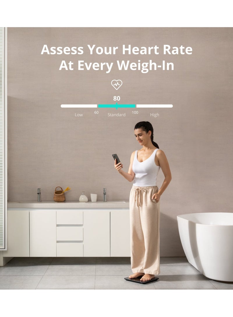 GU Smart Scale P2 Pro Weight Scale With Wi-Fi Bluetooth 16 Measurements Including Heart Rate Body Fat Bmi Muscle And Bone Mass 3D Virtual Body Mode 50 G/0.1 Lb - Image 4