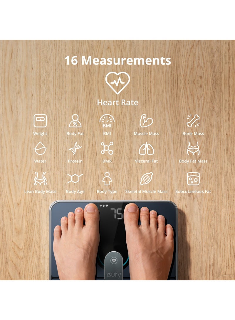 GU Smart Scale P2 Pro Weight Scale With Wi-Fi Bluetooth 16 Measurements Including Heart Rate Body Fat Bmi Muscle And Bone Mass 3D Virtual Body Mode 50 G/0.1 Lb - Image 5
