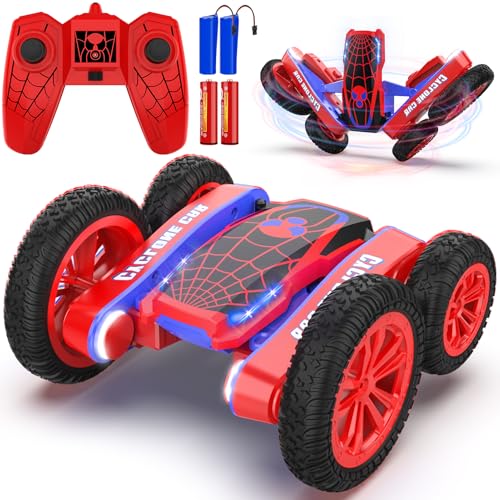 Blissbud Spider Remote Control Car for Kids 24Ghz Fast RC Stunt Cars 360 Rotating 4WD RC Crawler with Lights Rechargeable Car Toy for Boys Ages 6 7 8 9 10 Birthday BlackRed - Image 1
