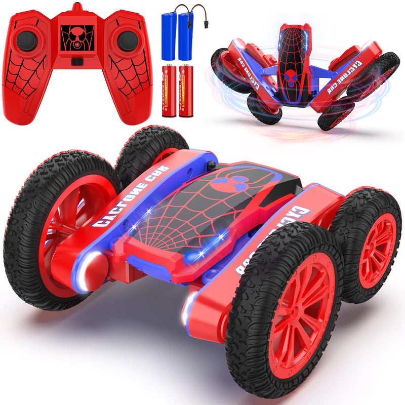 Blissbud Spider Remote Control Car for Kids 24Ghz Fast RC Stunt Cars 360 Rotating 4WD RC Crawler with Lights Rechargeable Car Toy for Boys Ages 6 7 8 9 10 Birthday BlackRed - Image 3