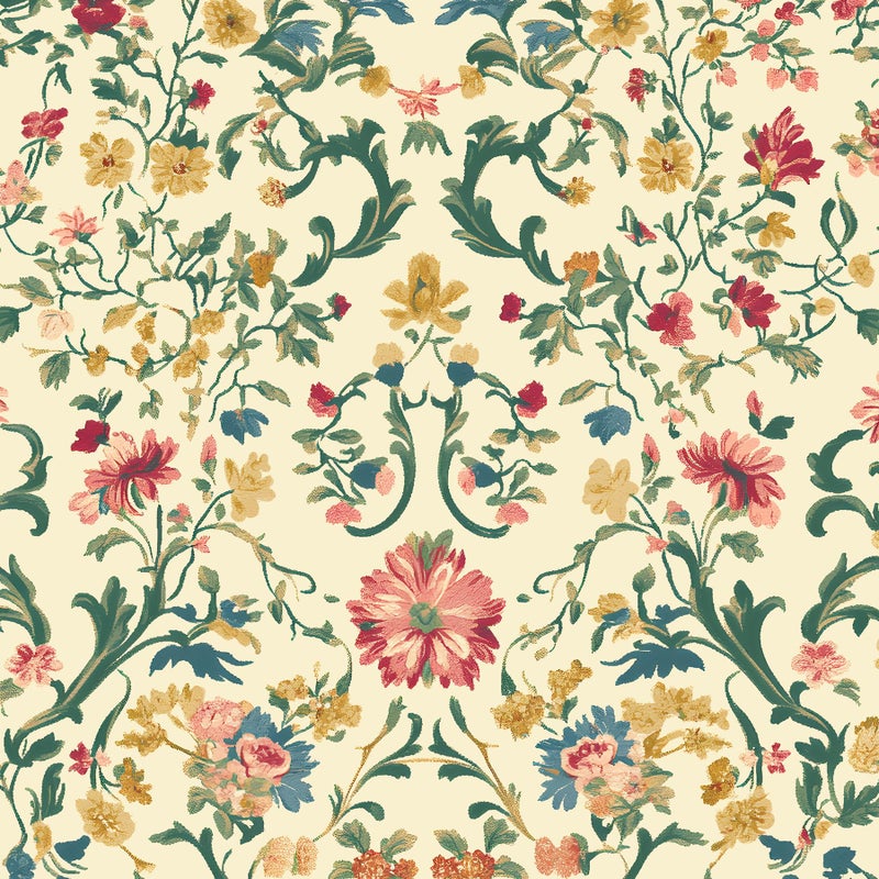VOLEAAR Peel and Stick Wallpaper Thick Self Adhesive Vinyl Roll Removable Waterproof Contact Paper for Bedroom Bathroom Cabinet Accent Wall Vintage Floral Cottagecore Decor Cream Yellow 175 x 118 - Image 2