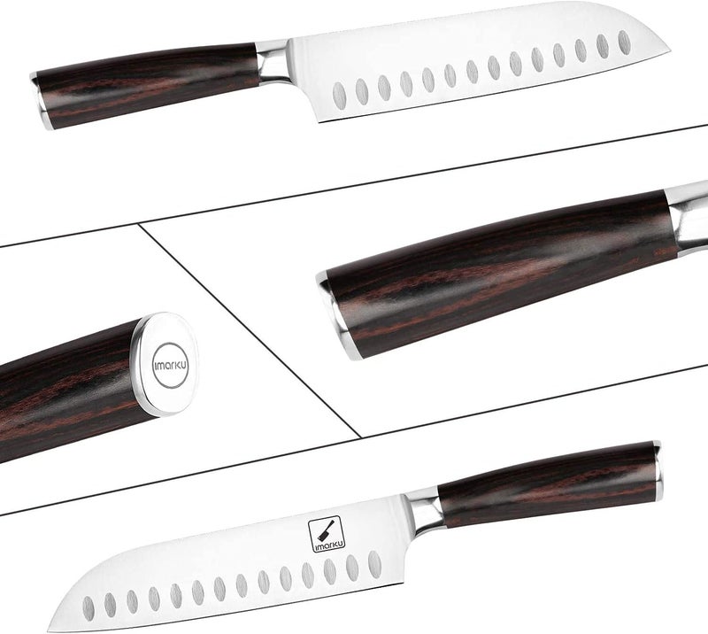 imarku Chef Knife 7 Inch Kitchen Knife Ultra Sharp Santoku Knife - 7Cr17Mov Japanese Chefs Knife, Kitchen Gadgets 2025, Apartment Essentials, Birthday Gifts for Him Her, Best Gifts for Women Men - Image 4