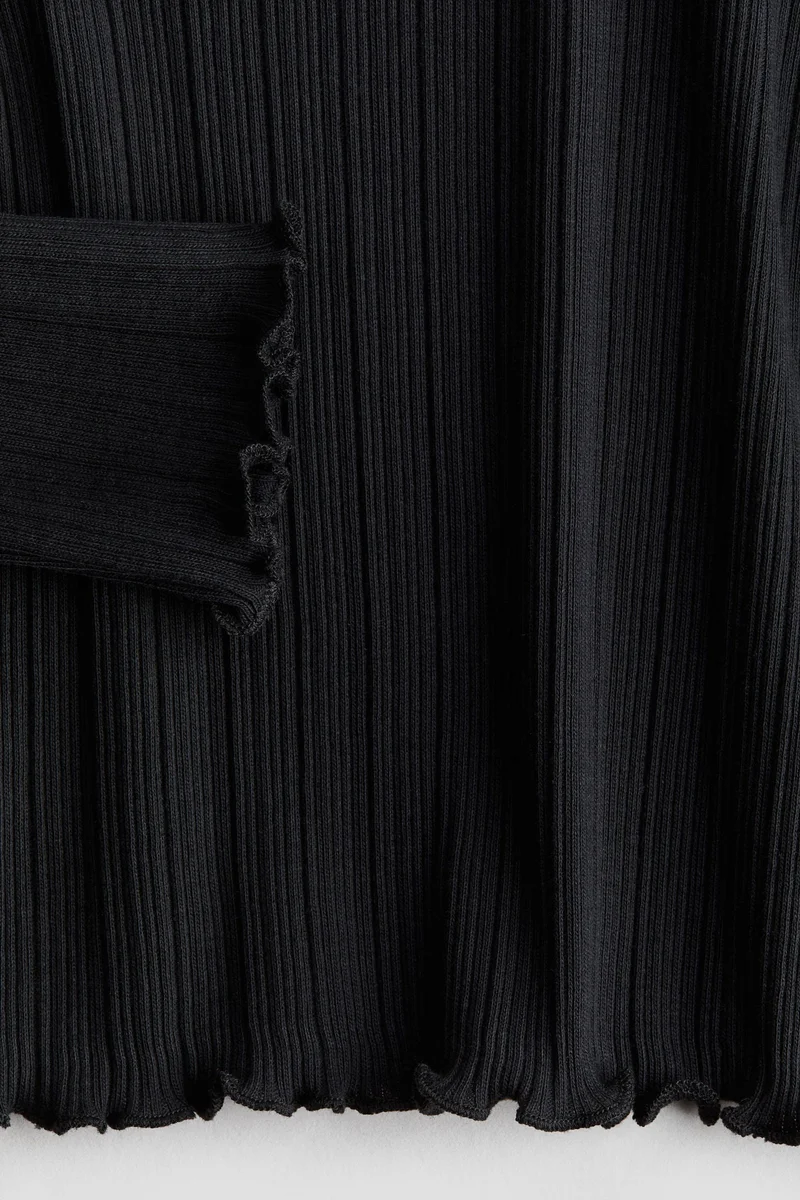 H&M Overlock-Detail Ribbed Top