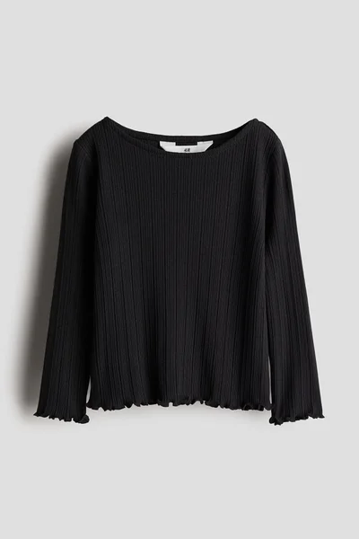 اتش اند ام Overlock-Detail Ribbed Top