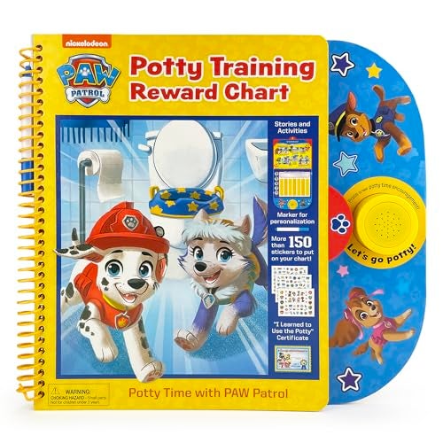 Cottage Door Press Paw Patrol Potty Training Reward Chart, Potty Time With the Pups! Workbook Includes Stories, Activities, Stickers, and Sound Button - Image 1