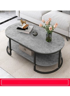 NKX Multifunctional Oval Coffee Table Wing Gray With Black Frame  - Image 2