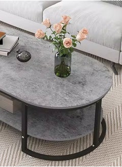 NKX Multifunctional Oval Coffee Table Wing Gray With Black Frame  - Image 3