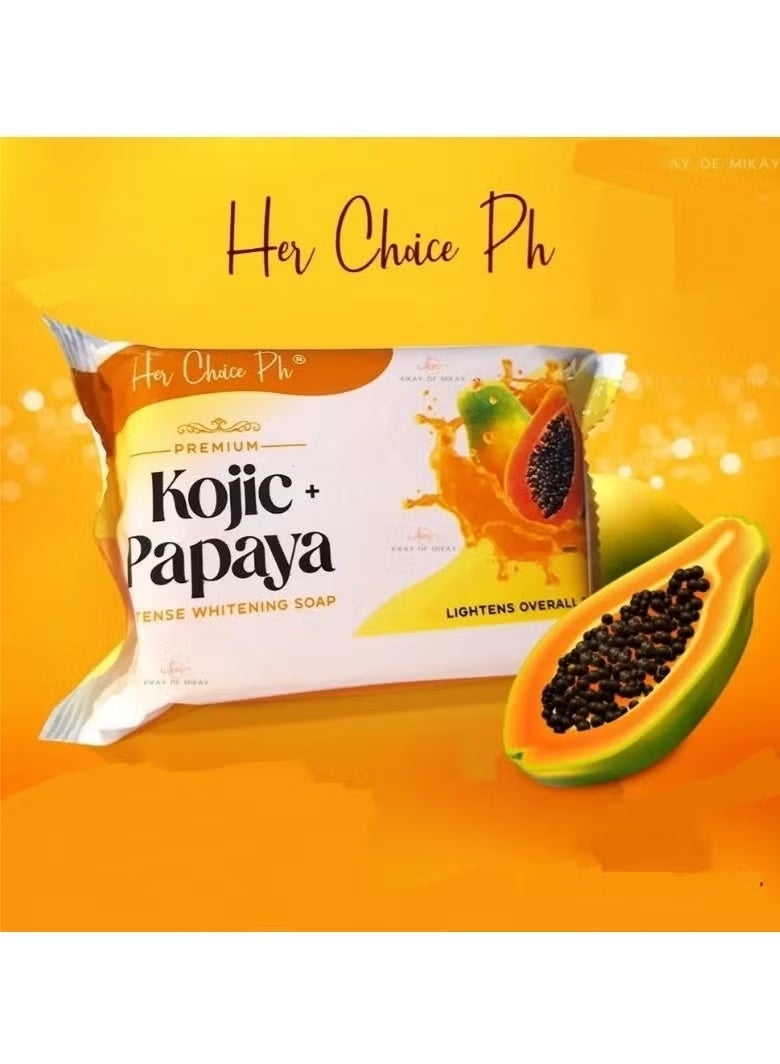 Her Choice Ph Premium Kojic + Papaya Intense whitening Soap 120g - Image 2