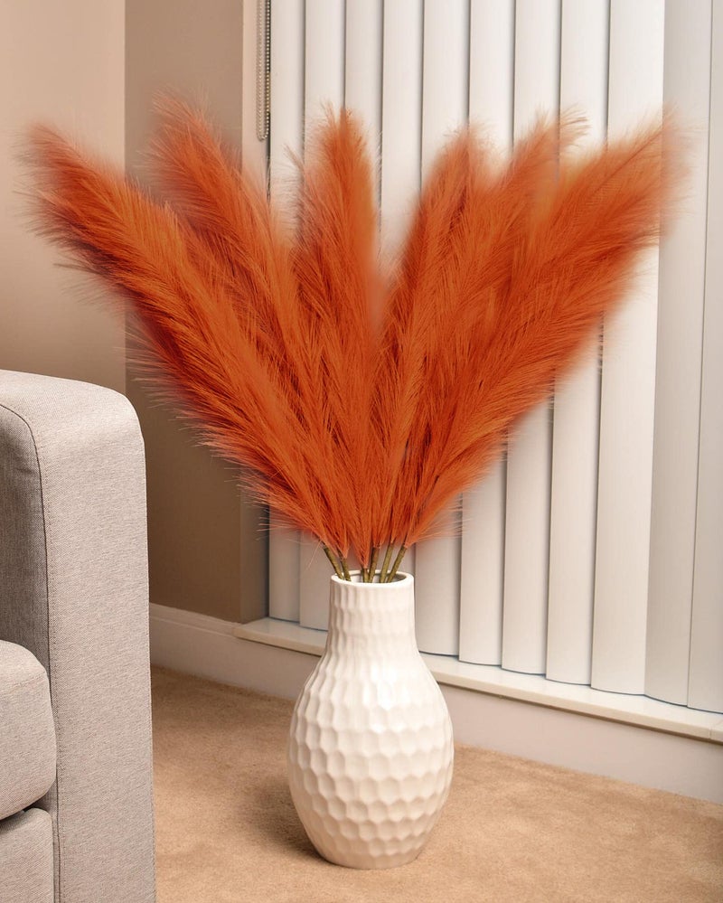 MAXROCK Faux Pampas Grass, 3PCS Large Tall 43'' Fluffy Artificial Fake Pompous Grass for Boho Decor Home Kitchen Wedding Decoration Floor Vase Filler - Image 1