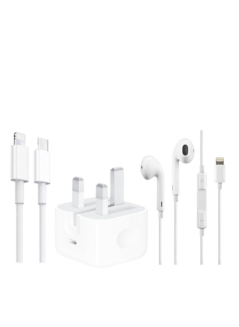 Generic - iPhone Essentials Bundle Charger Cable and Wired Headphones - Image 1