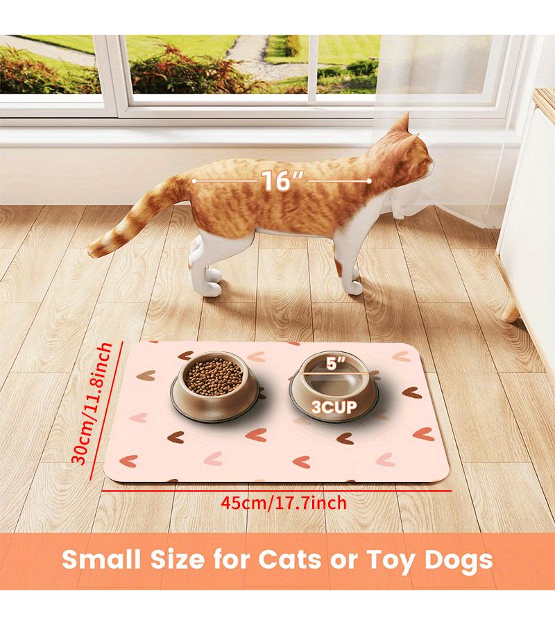 Diatomaceous Earth Mat 7.87x11.81 Inch Non Slip Durable Easy Clean Washable For Pet Bowls - Image 3