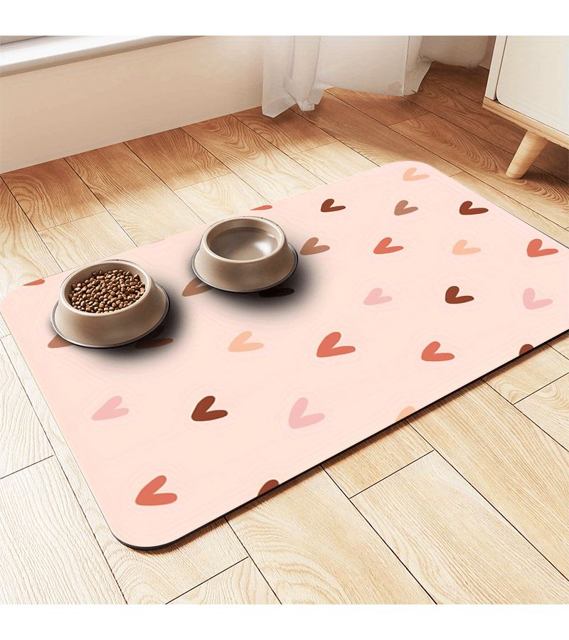 Diatomaceous Earth Mat 7.87x11.81 Inch Non Slip Durable Easy Clean Washable For Pet Bowls - Image 1