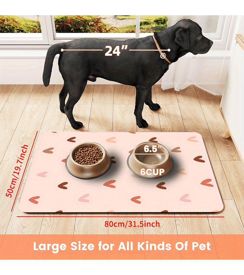 Diatomaceous Earth Mat 7.87x11.81 Inch Non Slip Durable Easy Clean Washable For Pet Bowls - Image 4
