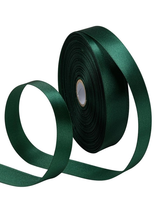 SDZMDL Dark Green Ribbon 1 Inch, 50 Yards/roll Solid Satin Ribbon for Gift Wrapping, Bow & Eternal Flower Making, Floral Bouquets, Party Decoration. - Image 1