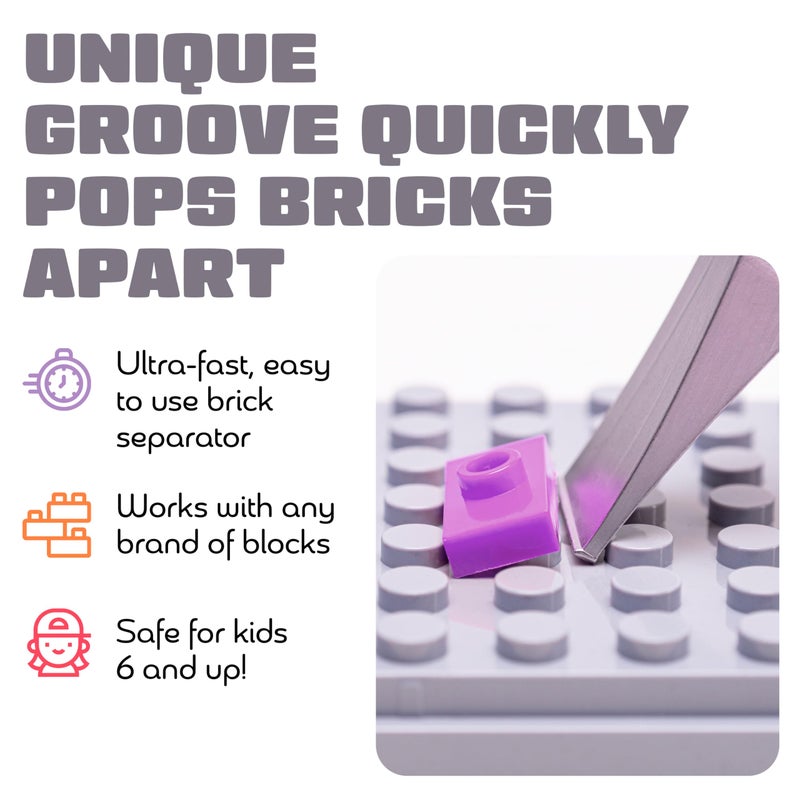 Brick Popper مفرق الطوب - أسرع مفرق طوب في العالم - أداة فعالة للأطفال والبالغين - للأعمار 6+ - أداة أساسية (بنفسجي) - Image 2