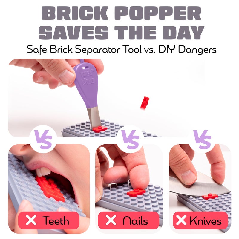 Brick Popper مفرق الطوب - أسرع مفرق طوب في العالم - أداة فعالة للأطفال والبالغين - للأعمار 6+ - أداة أساسية (بنفسجي) - Image 5