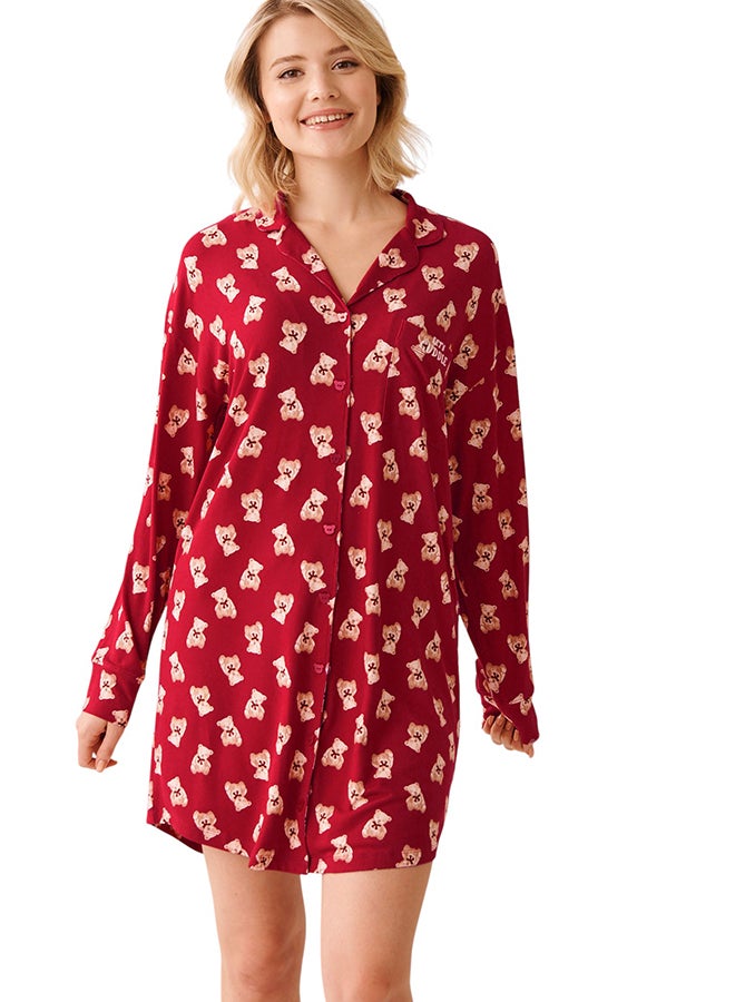 La Vie en Rose Buffalo Plaid Super Soft Button-down Sleepshirt - Image 1