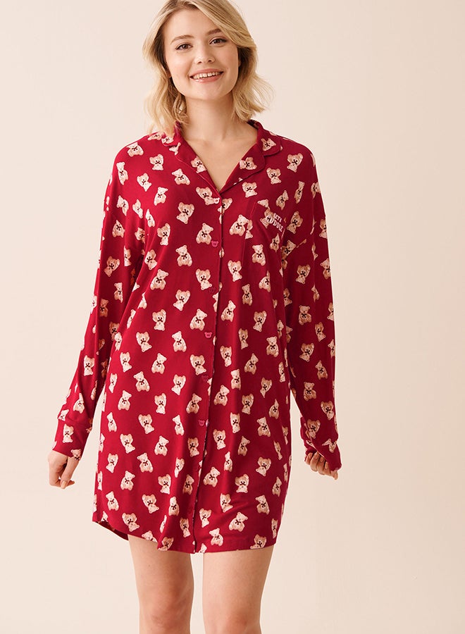 La Vie en Rose Buffalo Plaid Super Soft Button-down Sleepshirt - Image 4