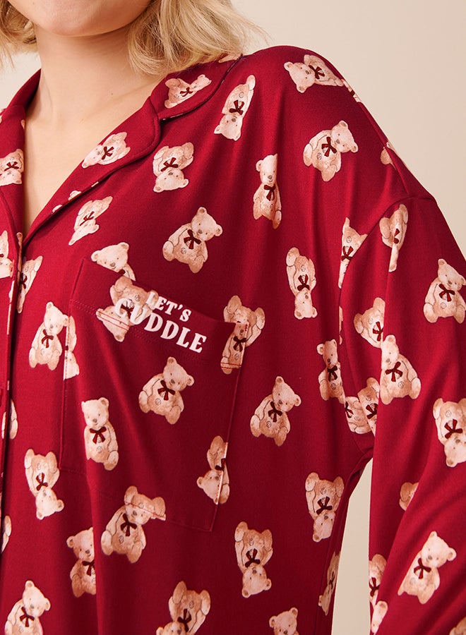 La Vie en Rose Buffalo Plaid Super Soft Button-down Sleepshirt - Image 3