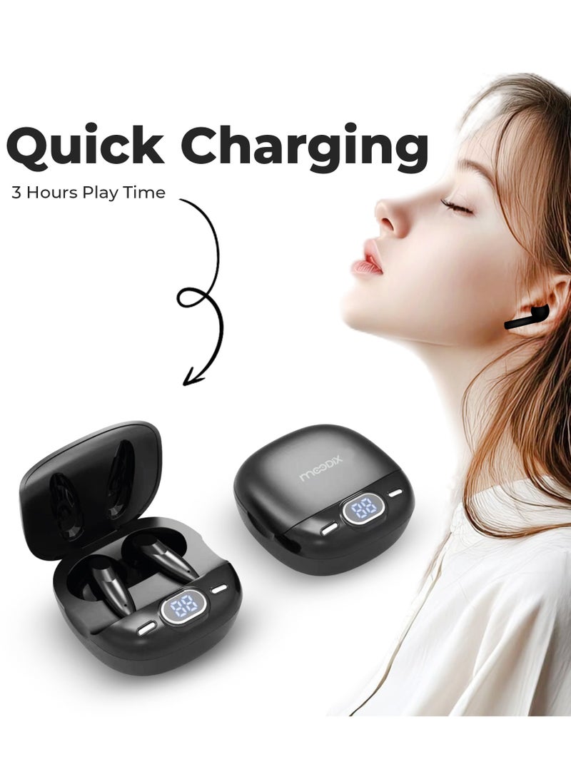 Moodix KI23J153 Bluetooth Earbuds with LED Power Display and Smart Touch Control, Black - Image 4