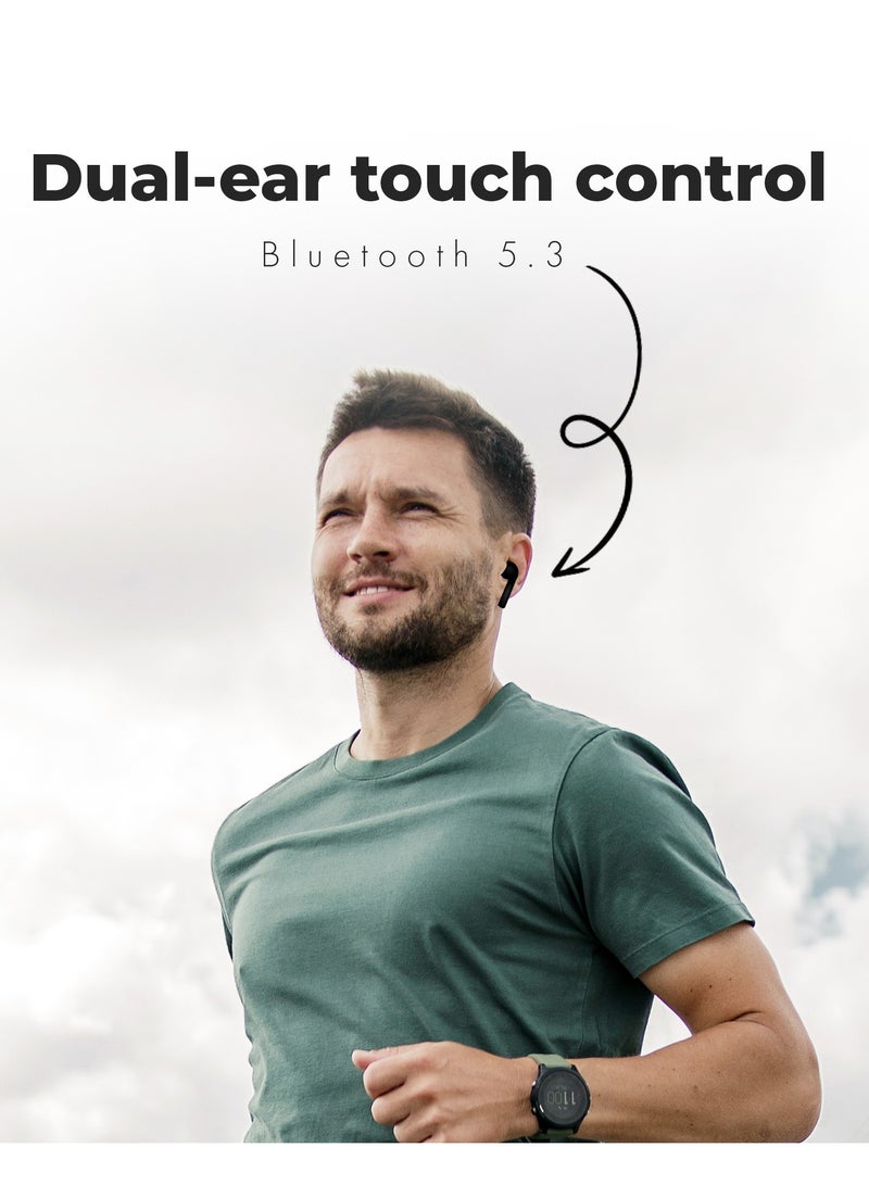 Moodix KI23J153 Bluetooth Earbuds with LED Power Display and Smart Touch Control, Black - Image 5