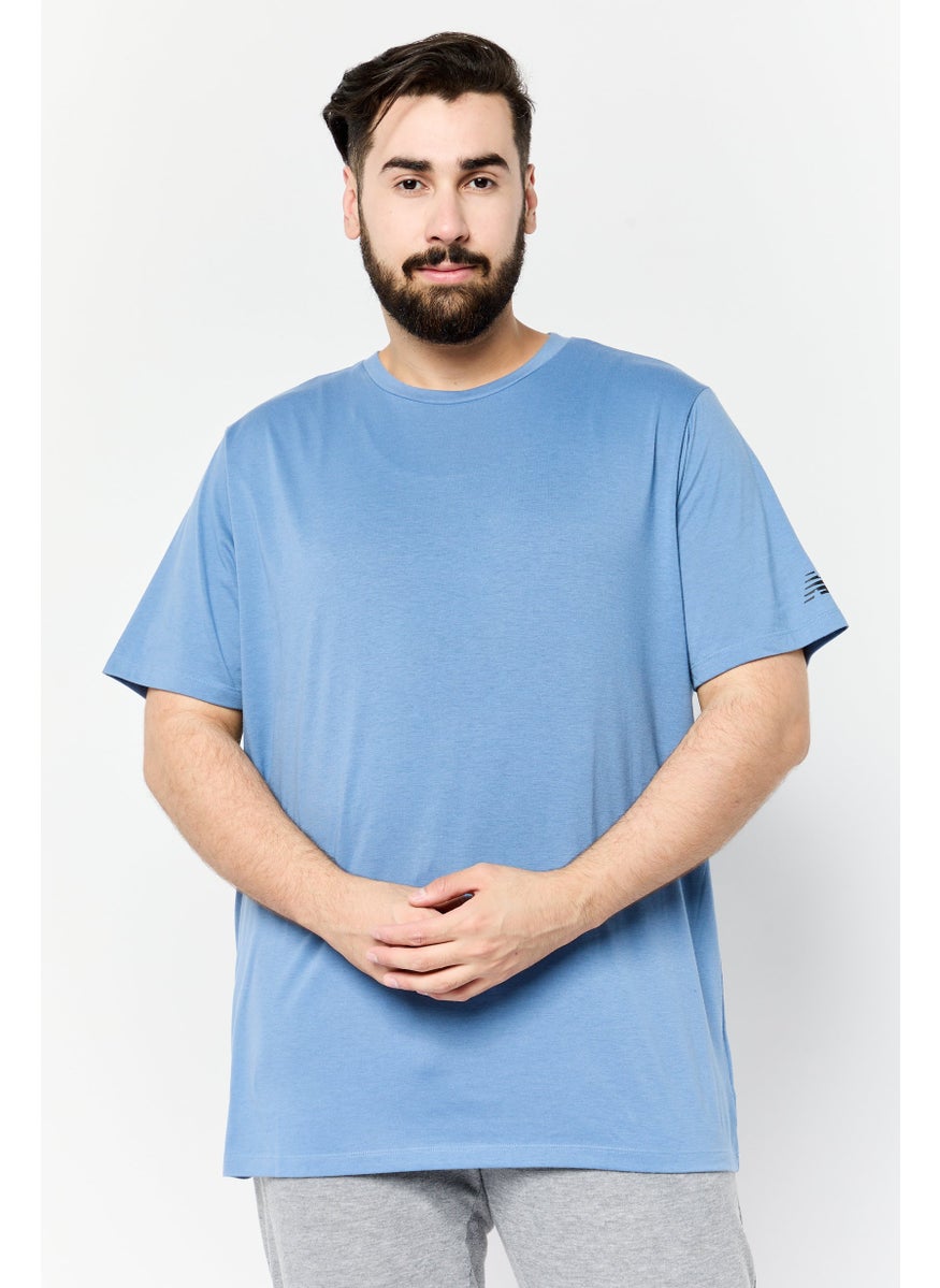 New Balance Men Sportswear Fit Short Sleeve Outdoor T-Shirt, Slate Blue  - Image 1