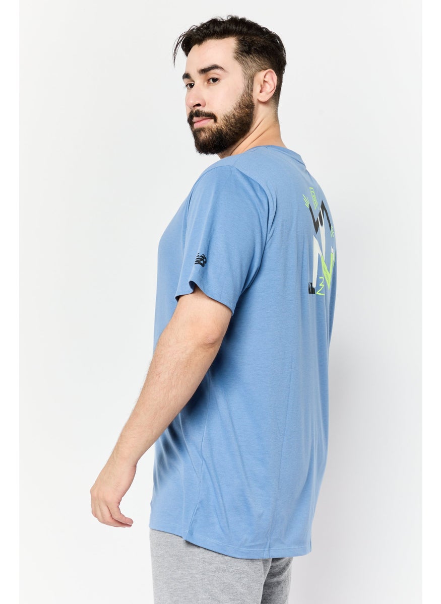 New Balance Men Sportswear Fit Short Sleeve Outdoor T-Shirt, Slate Blue  - Image 4