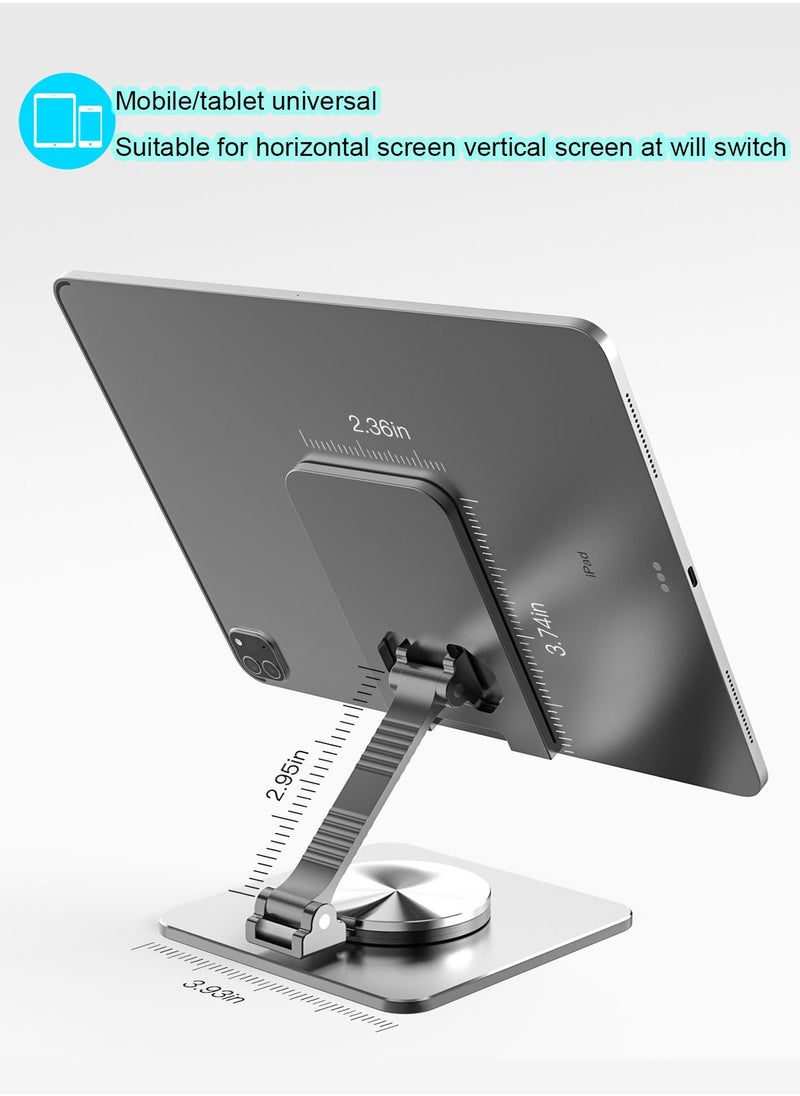 MissTiara 360° Rotatable Cell Phone Stand for Desk, Foldable and Adjustable Aluminum Metal Phone Holder, Compatible with iPhone 14/14 Plus/14 Pro/14 and Other Mobile Phones (Black)  - Image 5