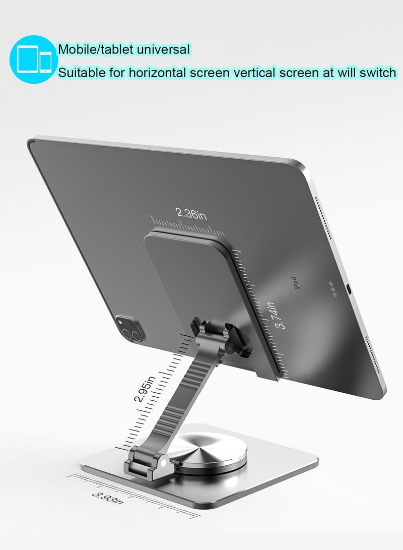 MissTiara حامل هاتف محمول دوار 360° للمكتب، قابل للطي وقابل للتعديل من الألمنيوم المعدني، متوافق مع آيفون 14/14 بلس/14 برو/14 وهواتف محمولة أخرى (أسود) - Image 2