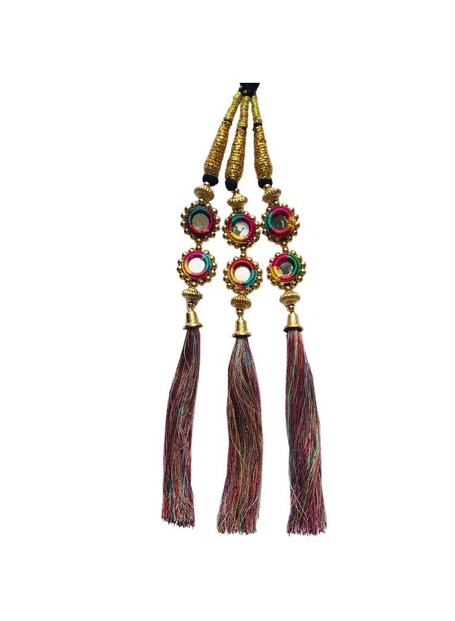 Arooman‚Ñ¢ Punjabi Parandi Paranda Choti Braid/Tassles Hair, Hair Extensions for Girls and Women Pack of 1, Color-Multicolor - Image 2