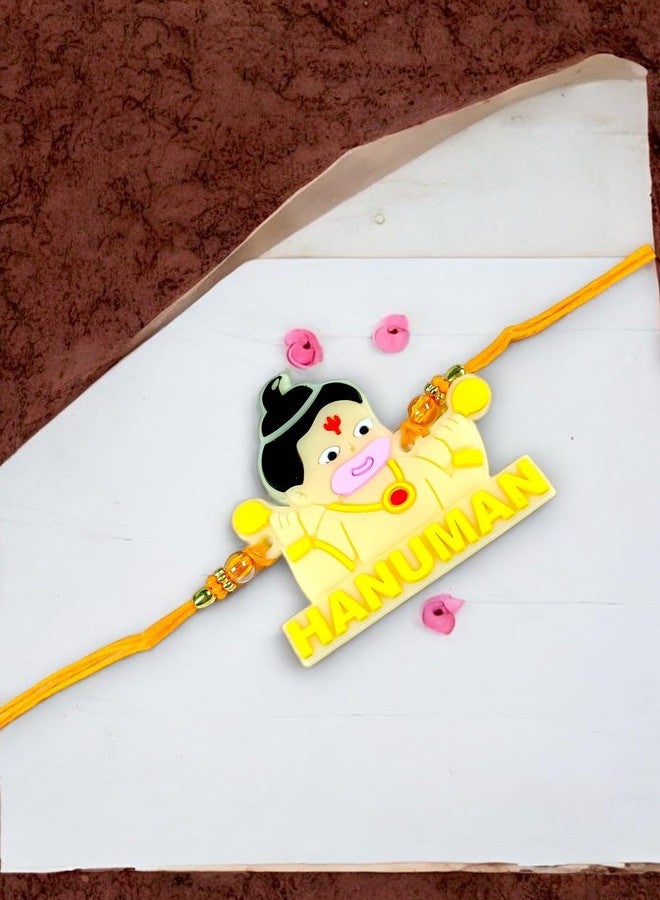 Adiva Boys Lord HANUMAN Handmade Rakhi for Brother, Raksha Bandhan Rakhi Gift Set with Roli Chawal (ADVMN0000KR00004) - Image 3