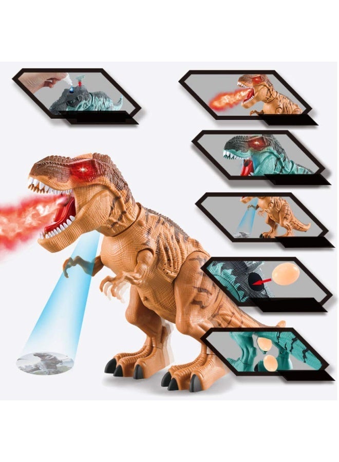 كبير المشي رذاذ الديناصور LED الروبوت الإلكترونية T-Rex لعبة محاكاة اللهب رذاذ النار التنفس,رذاذ ضباب الماء,وضع البيض,إضاءة العيون,صوت الرهب,Tyrannosaurus واقعي - Image 2
