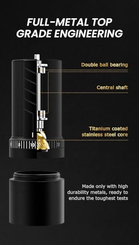 Vevok Chef O20 Manual Coffee Grinder - 20 levels External Adjustment, 35g Capacity with Travel Case and Cleaning Gear, Consistent Grind Ti-Plated Stainless Steel Conical Burr Hand Coffee Grinder - Image 3