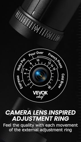 Vevok Chef O20 Manual Coffee Grinder - 20 levels External Adjustment, 35g Capacity with Travel Case and Cleaning Gear, Consistent Grind Ti-Plated Stainless Steel Conical Burr Hand Coffee Grinder - Image 2