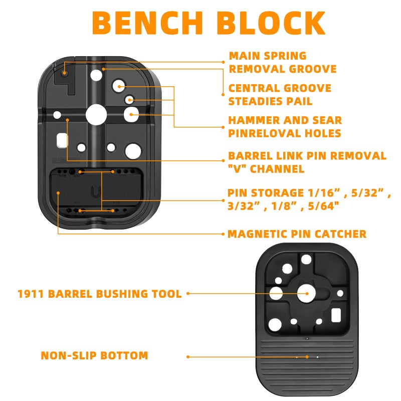BESTNULE Punch Set, Pin Punches, Punch Tool, Roll Pin Punch Set, Made of High Quality Metal Material Including Punches and Hammer, Mechanical Repair Tool, with Organizer Storage Box (with Bench Block) - Image 4
