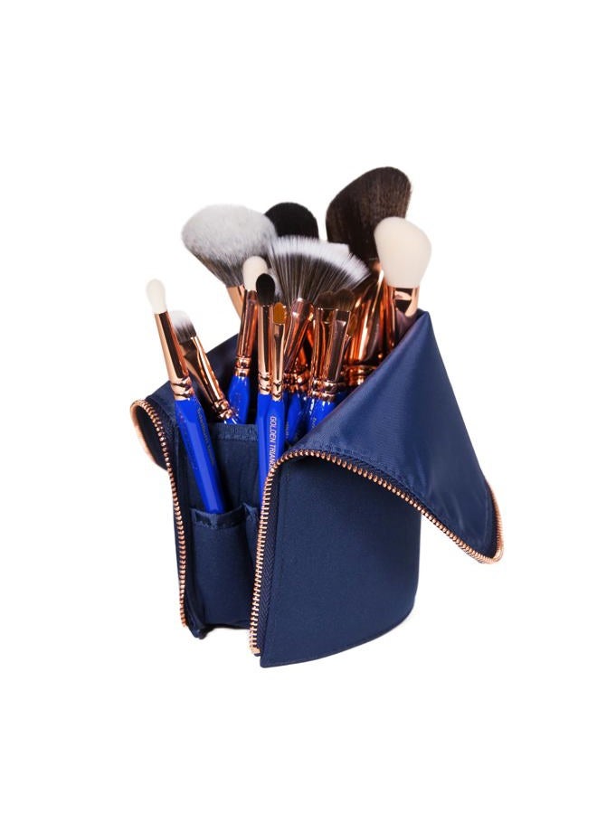 Bdellium Tools Professional Makeup Brush Golden Triangle - Phase III Complete 15pc. Brush Set with Stand-Up Pouch - Image 5