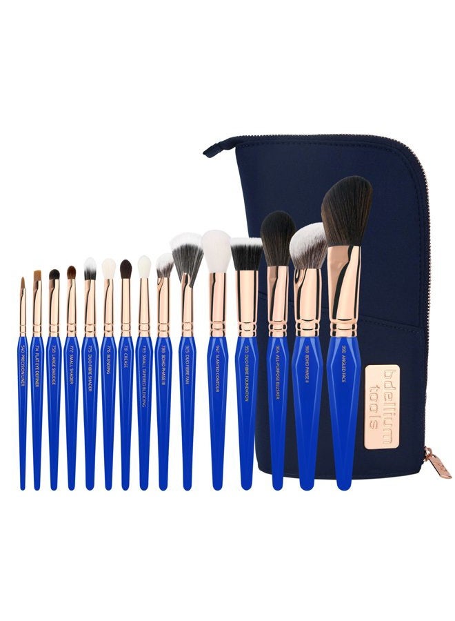 Bdellium Tools Professional Makeup Brush Golden Triangle - Phase III Complete 15pc. Brush Set with Stand-Up Pouch - Image 1