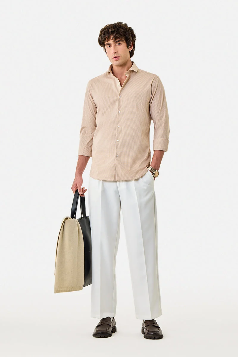 SNITCH Slim Fit Stretch Gingham Check Shirt