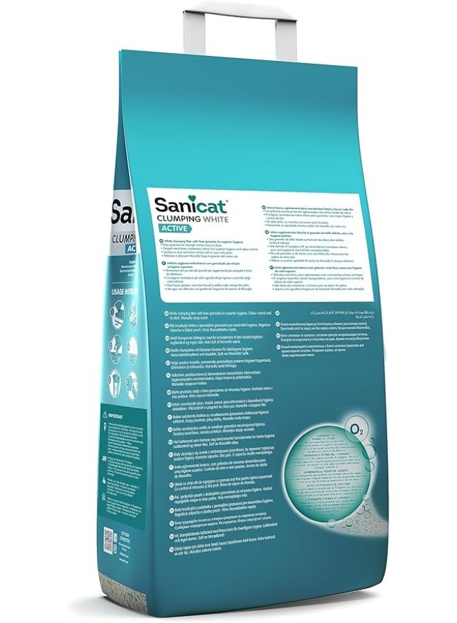 Sanicat Clumping Active Cat Litter Marseille Soap  – Fast Clumping Bentonite, Oxygen Odour Control, No Dust, Soft on Paws, Long-Lasting Freshness - 10L - Image 2