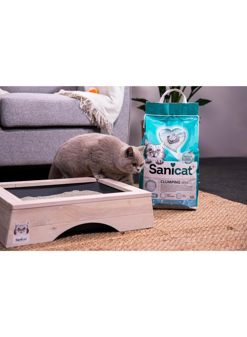 Sanicat Clumping Active Cat Litter Marseille Soap  – Fast Clumping Bentonite, Oxygen Odour Control, No Dust, Soft on Paws, Long-Lasting Freshness - 10L - Image 5
