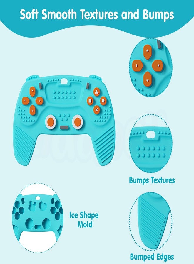 Kidology Baby Teether - 2PCS Silicone Baby Teething Toys Remote Control, Game Controller Silicone Teething Toy Remote Control (Blue) - Image 3