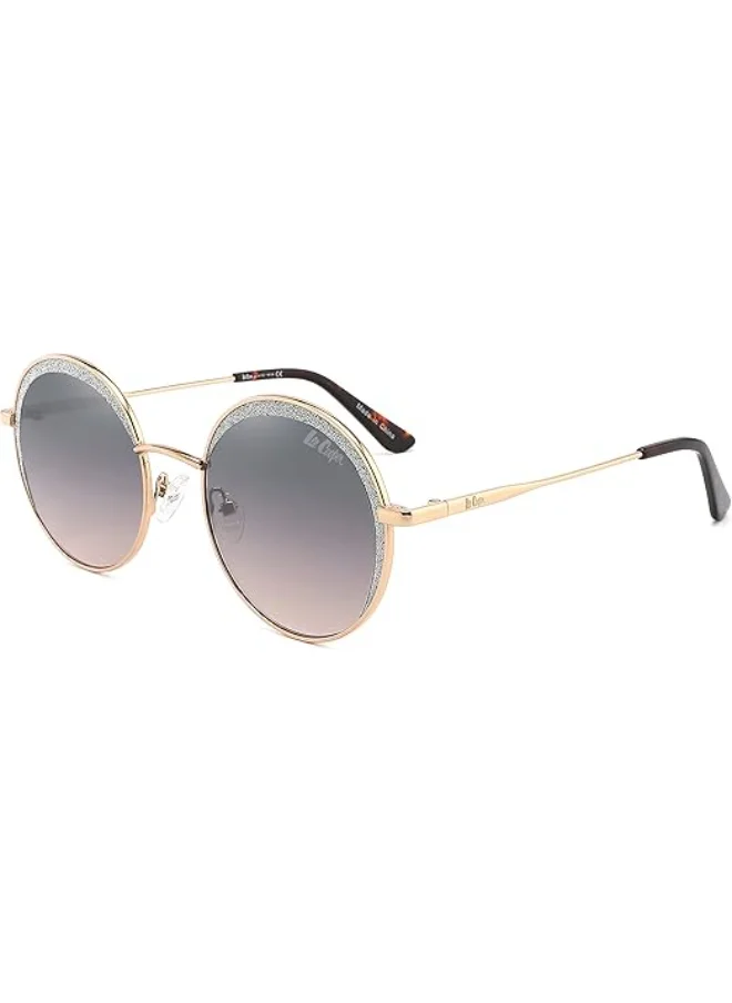 Lee Cooper Polarized Sunglasses Gold Frame GRAD Grey Mirror Lens 52mm  - LC1014C01