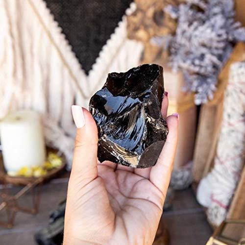Zenkeeper 1Lb Black Obsidian Crystal Rocks Raw Stones for Tumbling, Black Obsidian Crystals Bulk Rough Gemstone for Jewelry Making, Healing, Meditation, Sculpture - Image 2