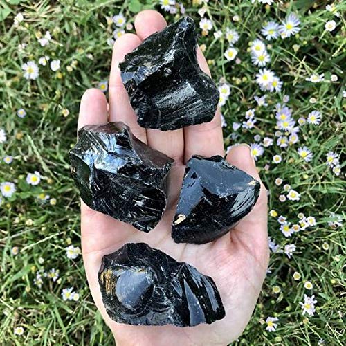 Zenkeeper 1Lb Black Obsidian Crystal Rocks Raw Stones for Tumbling, Black Obsidian Crystals Bulk Rough Gemstone for Jewelry Making, Healing, Meditation, Sculpture - Image 4