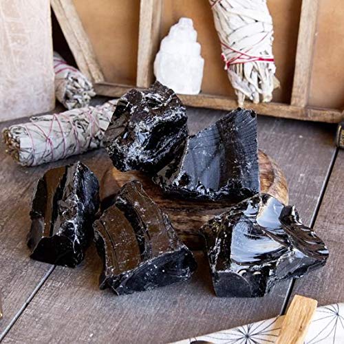 Zenkeeper 1Lb Black Obsidian Crystal Rocks Raw Stones for Tumbling, Black Obsidian Crystals Bulk Rough Gemstone for Jewelry Making, Healing, Meditation, Sculpture - Image 3