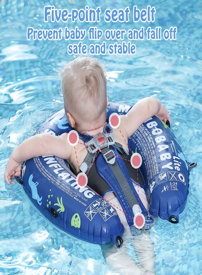 AnjeeIOT Mambobaby Baby Pool Floats with Canopy, Pool Float Self-Inflating Newest Compressible Folding Swimming Float Soft Skin-Friendly Fabric for Infant Toddler 3-24 Momths, Blue - Image 4